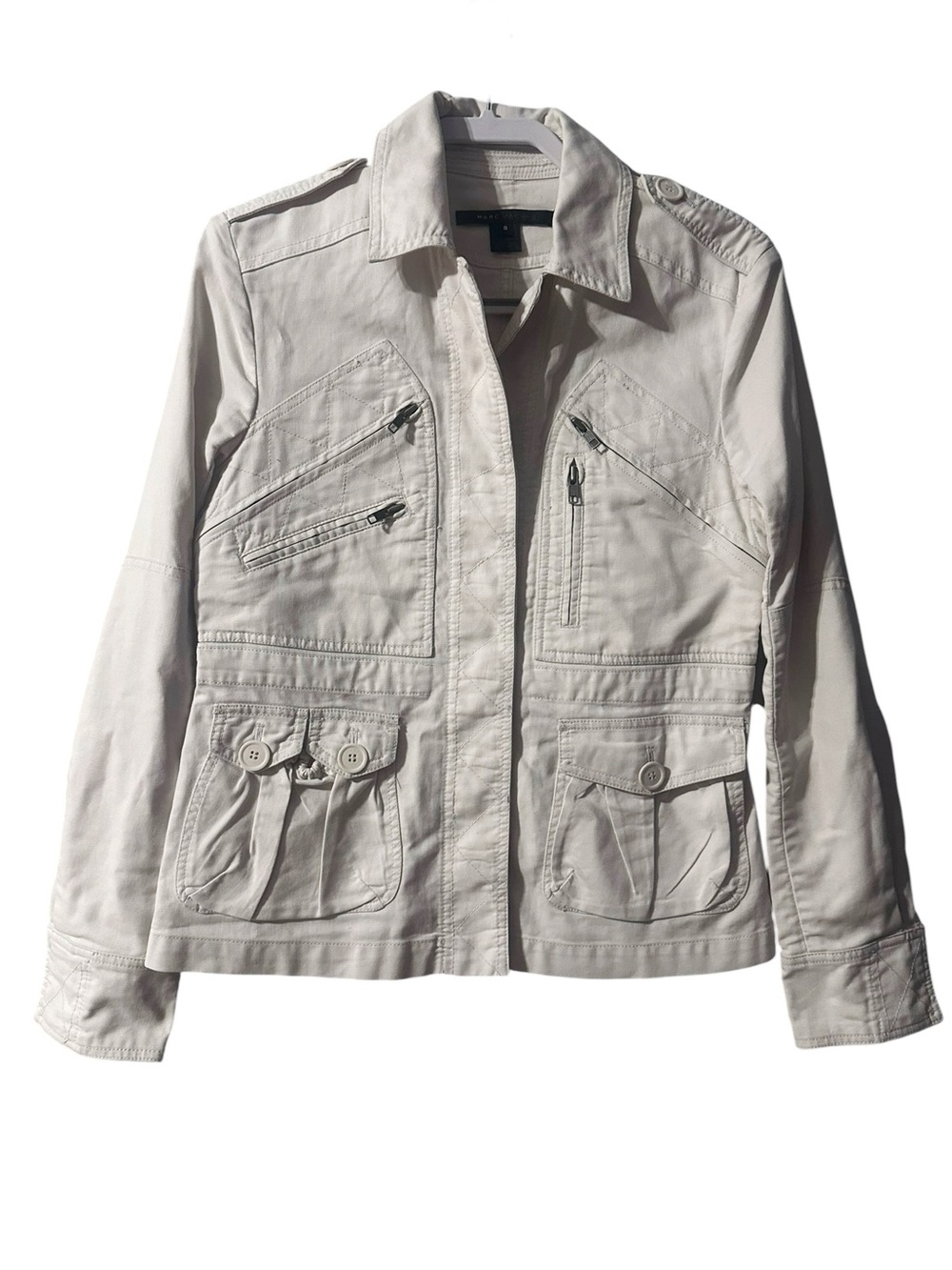Marc Jacobs Off White Canvas Utility Jacket